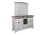 6 Drawer 1 Mesh Door Dresser | Pueblo White Solid Pine