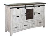 6 Drawer 1 Mesh Door Dresser | Pueblo White Solid Pine