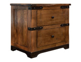2 Drawer Nightstand - Parota Wood with Metal Details