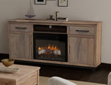 Natural Parota 70" Electric Fireplace TV Stand - Elegant Design
