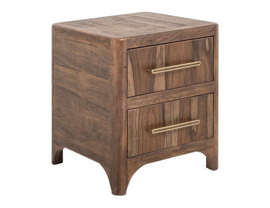 2 Drawer Nightstand | Modern Teak & Mango Wood Design
