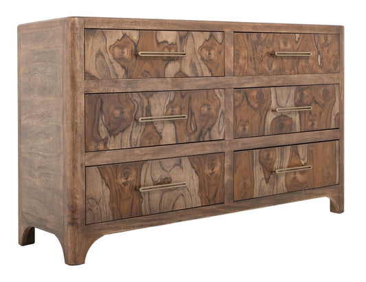 6 Drawer Dresser | Modern Teak & Mango Wood Storage