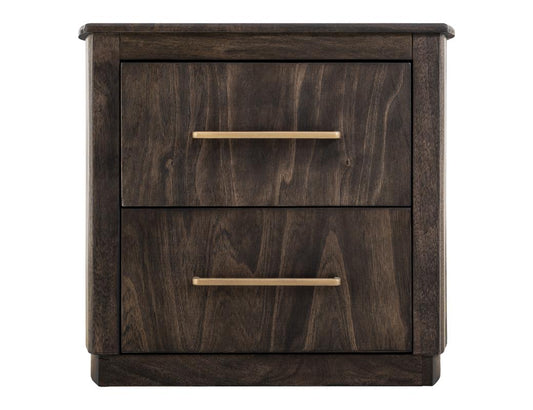 2 Drawer Nightstand | Dark Mango Wood Bedside Table