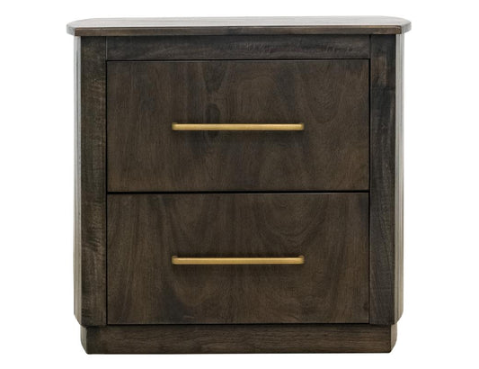 2 Drawer Nightstand | Dark Mango Wood Bedside Table