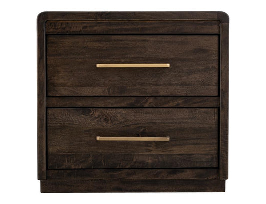 2 Drawer Nightstand - Dark Mesquite Mango Wood Collection