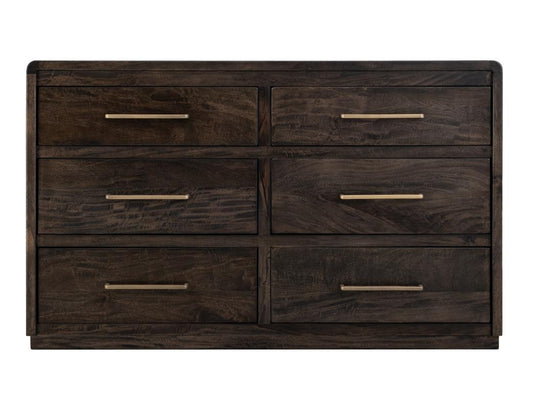 6 Drawer Dresser Dark Mesquite Mango Wood | Handcrafted
