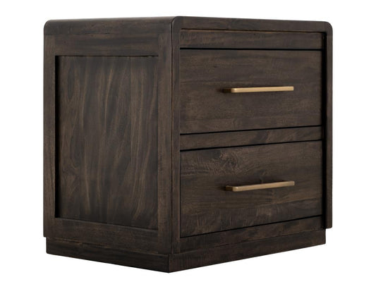 2 Drawer Nightstand - Dark Mesquite Mango Wood Collection