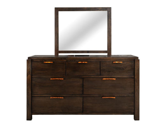 7 Drawer Dresser | Rarámuri Solid Wood Storage with Mirror