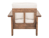 Wooden Frame Armchair | Duna Collection Pearl Fabric Chair