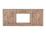 White Balam Wall Unit - Handcrafted Mango & Teak Wood TV Stand
