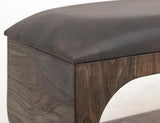 Upholstered Seat Bench with Storage - Balam Mango Wood Design