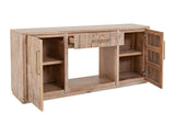 1 Drawer & 2 Door TV Stand with Electric Fireplace Insert