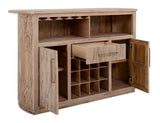1-Drawer 2-Door Bar with Wine | White Balam Mango & Teak Wood