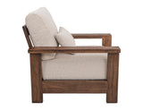 Wooden Frame Armchair | Duna Collection Pearl Fabric Chair