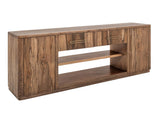 Balam 80" TV Stand with Electric Fireplace - Mango & Teak Wood