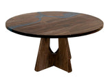Zaphiro Round Dining Table | Handcrafted Parota Wood & Sapphire Epoxy