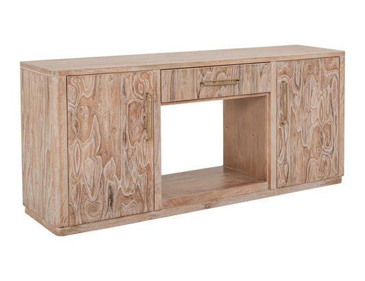 1 Drawer & 2 Door TV Stand with Electric Fireplace Insert