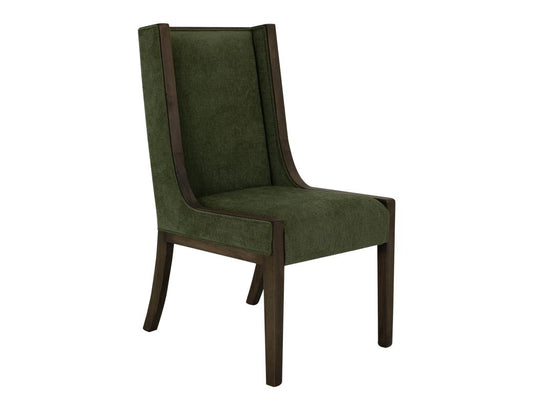 Dark Mesquite Upholstered Chair | Solid Wood Dining Chair