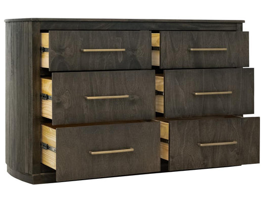 6 Drawer Dresser - Dark Mesquite Mango Wood Storage Furniture