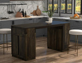 2 Drawer 4 Door Kitchen Island - Mango Wood Mezquite Collection