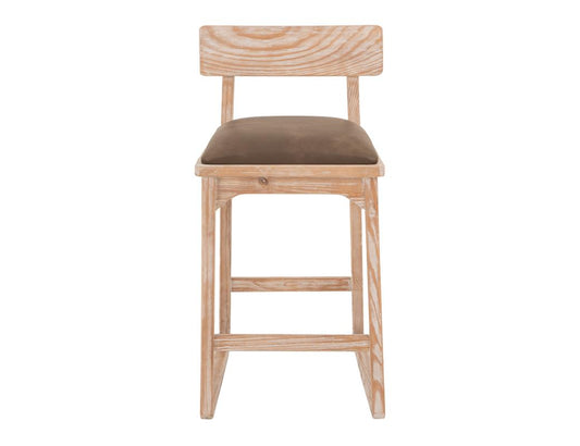 Upholstered Barstool 30" - Stylish Balam Wood Design
