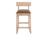 Upholstered Barstool 30" - Stylish Balam Wood Design