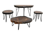 Live Edge Chairside Table | Parota Wood Epoxy Collection