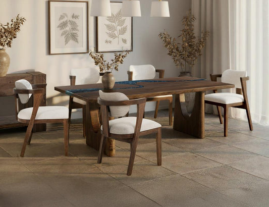 Zaphiro River Dining Table | Handcrafted Mango Wood & Epoxy Resin