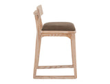 Upholstered Barstool 30" - Stylish Balam Wood Design