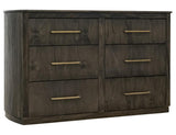 6 Drawer Dresser - Dark Mesquite Mango Wood Storage Furniture