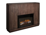 Dark Mesquite Mantel Fireplace - Modern Wood Burning Design
