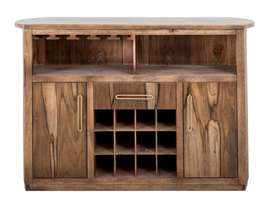 Mango & Teak Wood Bar with 1 Drawer & 2 Doors | Elegant Storage