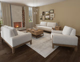 Wooden Frame Loveseat | Modern Design Premium Fabric