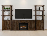 80-inch Black Balam TV Stand with Fireplace Insert | Mango & Teak