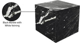 Bolzano End Table - Handcrafted Marble Accent with Unique Veining for Modern Art Deco Spaces
