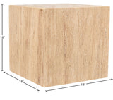 Bolzano End Table - Handcrafted Marble Accent with Unique Veining for Modern Art Deco Spaces