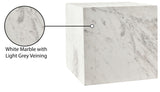 Bolzano End Table - Handcrafted Marble Accent with Unique Veining for Modern Art Deco Spaces