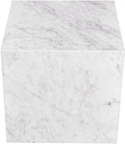 Bolzano End Table - Handcrafted Marble Accent with Unique Veining for Modern Art Deco Spaces