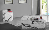 Aritzia Contemporary Coffee Table with Elegant Calacatta Surface and Geometric Design for Modern Spaces