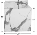 Aritzia Contemporary End Table with Elegant Faux Marble Surface and Durable Wooden Frame Design