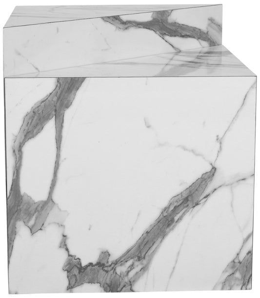 Aritzia Contemporary End Table with Elegant Faux Marble Surface and Durable Wooden Frame Design