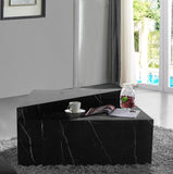Aritzia Contemporary Coffee Table with Elegant Calacatta Surface and Geometric Design for Modern Spaces