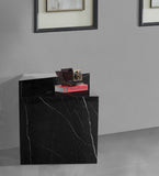 Aritzia Contemporary End Table with Elegant Faux Marble Surface and Durable Wooden Frame Design