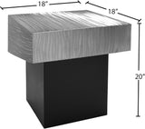 Palladium Iron Contemporary End Table - Luxe Matte Black Base with Textured Metallic Finish Design