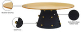 Raven Contemporary Coffee Table with Brushed Gold Top & Matte Black Base for Modern Décor Elegance