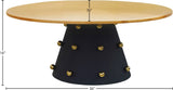 Raven Contemporary Coffee Table with Brushed Gold Top & Matte Black Base for Modern Décor Elegance