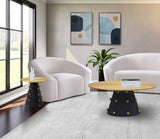 Raven Contemporary Coffee Table with Brushed Gold Top & Matte Black Base for Modern Décor Elegance