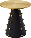 Raven Contemporary End Table with Brushed Gold Top and Matte Black Base - Stylish Modern Decor