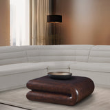 Enigma Coffee Table - Modern Curved Design Perfect for Game Nights, Living Room Elegance & Style
