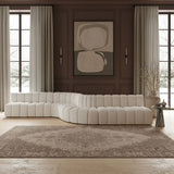 Arc - Boucle Fabric 8 Piece Curved Modular Sofa